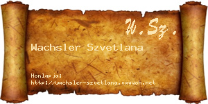 Wachsler Szvetlana névjegykártya